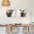 Contemporary Interior Design Home Decor Painting Gold Foil Finish  Yak Wall Art Prints